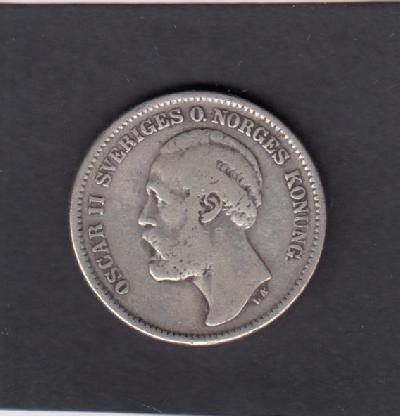 Beschrijving: 2 Kronor OSCAR II 5 mm WIDE